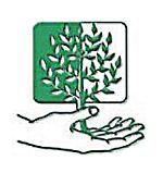 Das Logo des Peru-Aktion.e.V. stellt eine iconografische Hand dar, die mit der Handfläche nach oben einen Baum hält.